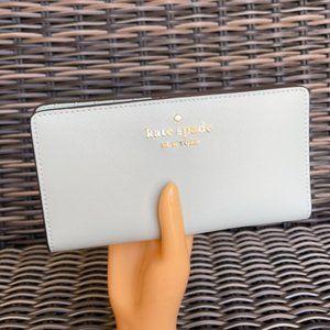 Kate Spade Staci Large Slim Bifold Wallet Crystal Blue